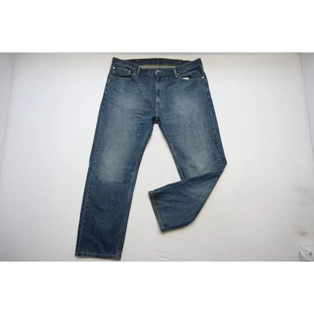 Levi's 505 Regular Fit Straight Blue Rugged Denim Jeans Mens Size 40‎ x 30